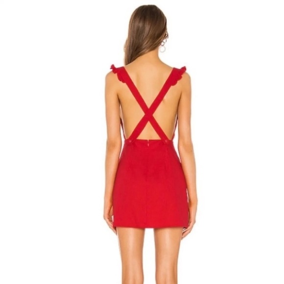 Superdown Saffron Red Sirena Ruffle Sleeve Dress by Revolve Size Small - Picture 3 of 8